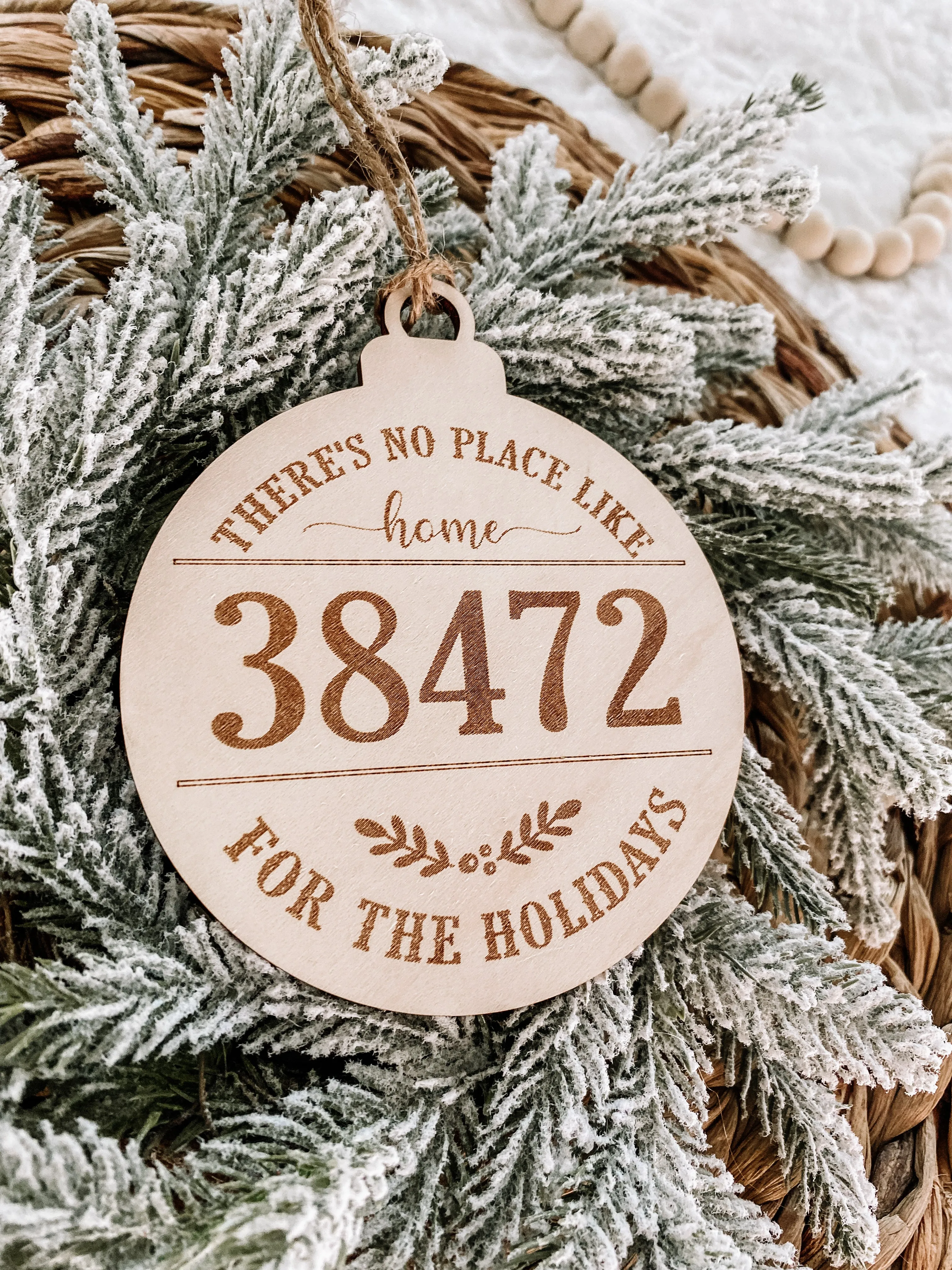 Zip Code Home for the Holidays Christmas Ornament