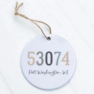 Zip Code w/ City and State - Ornament