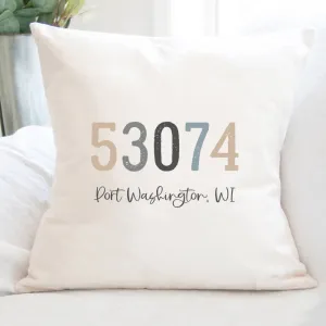Zip Code w/ City and State - Square Canvas Pillow